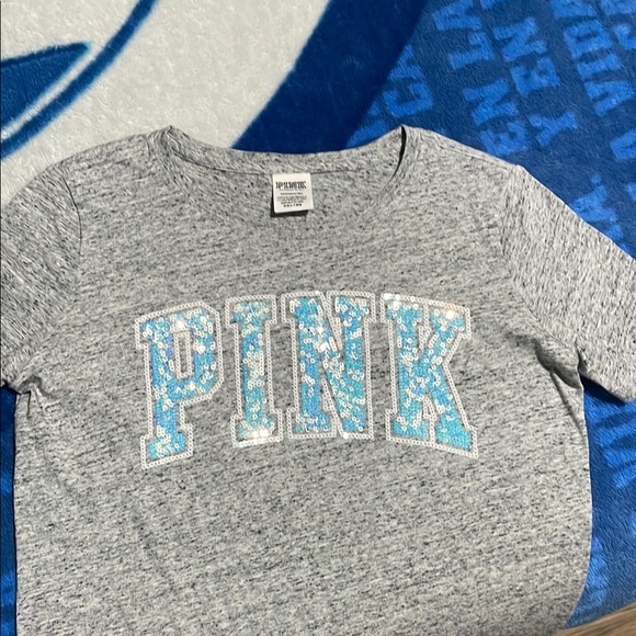 PINK Victoria's Secret Heather Gray Kids Tee - Picture 3 of 4